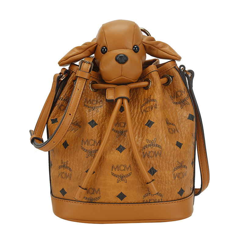mcm/mcm20春夏女士人造革单肩斜挎包水桶包myz8axl46