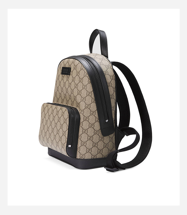 gucci/古驰【20秋冬新款】男士小号双g帆布双肩包 supreme高级人造