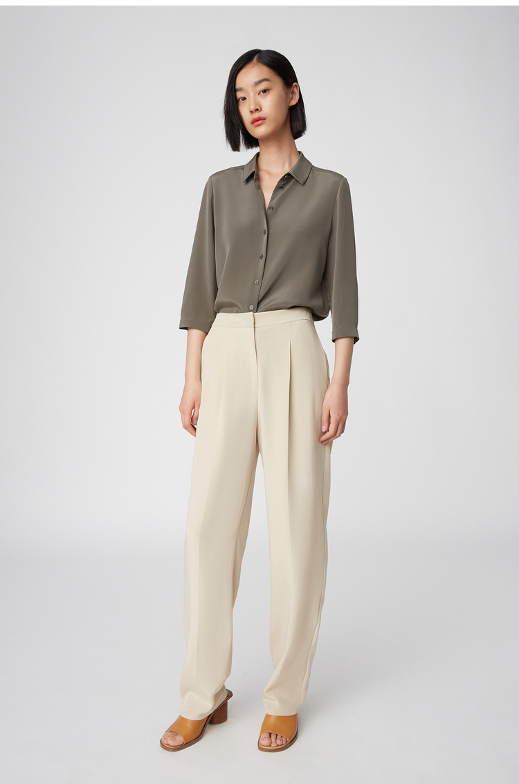 icicle/之禾女装2020春夏新款弹力真丝宽松阔腿裤女士休闲裤1cb231102