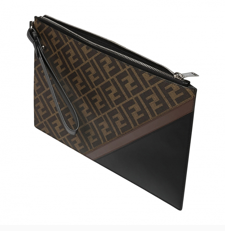 fendi/芬迪 多色人造saffiano皮革经典印花男士手拿包