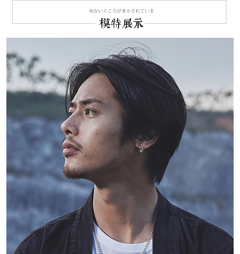 s925纯银荆棘耳钉男潮纯银复古个性男款耳环单只森系男士耳扣耳圈