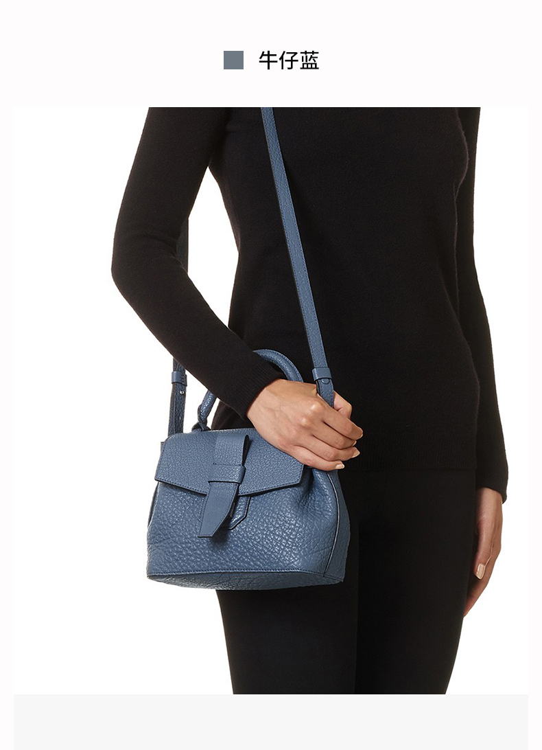 lancel/兰姿 charlie系列经典款迷你手提斜挎包 a07672 女款 牛皮革