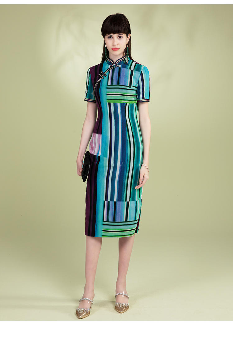 londee/龙笛 2020年春夏 新款 女装 中式女旗袍 复古法式浪漫旗袍