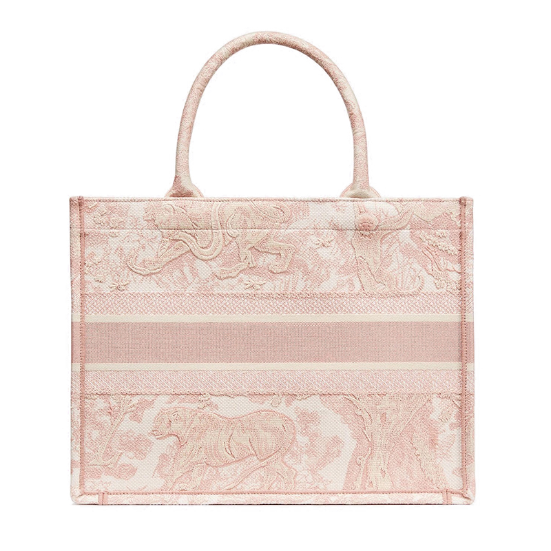 包税dior迪奥女士diorbooktote粉色印花帆布小手袋m1296ztdtm956