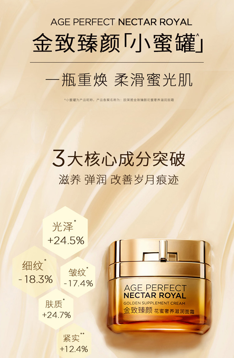 loreal/欧莱雅金致臻颜花蜜奢养滋润面霜50ml