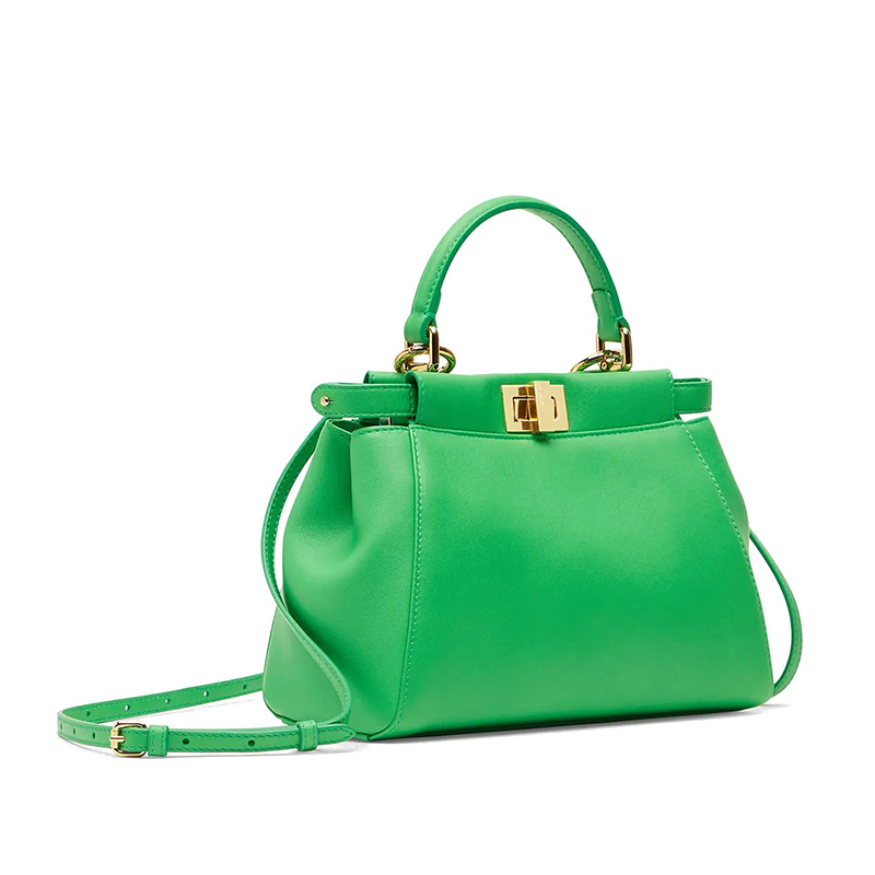 【包税】fendi/芬迪 2020春夏新款 peekaboo系列 翠绿色小牛皮购物袋