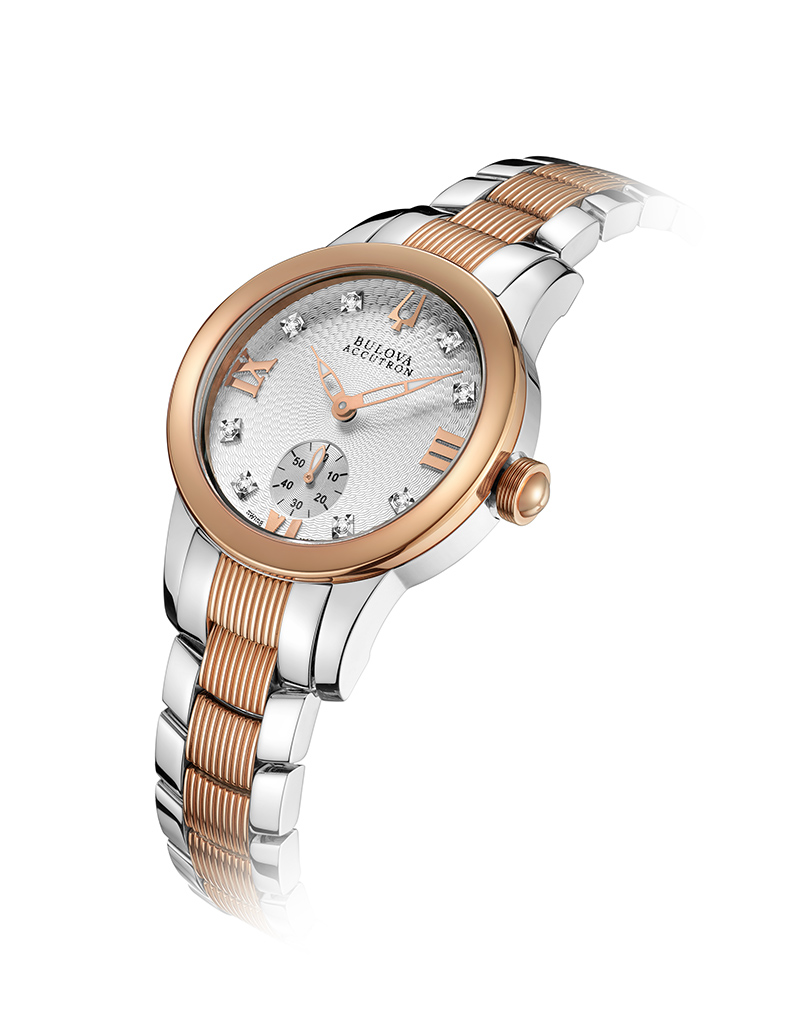 bulova/宝路华傲世系列时尚钻石间金色石英女士腕表65p101