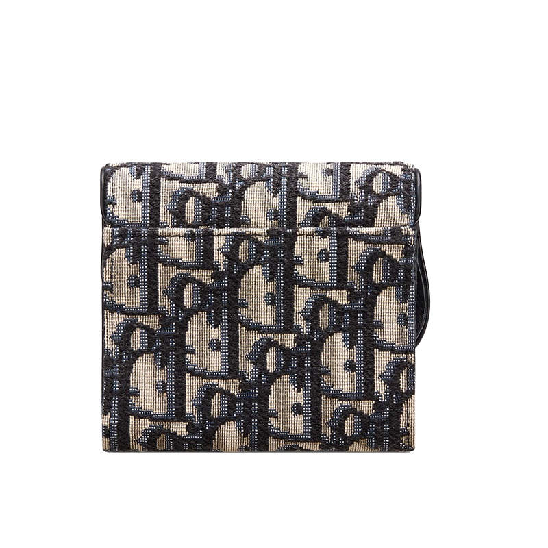 【包税】dior/迪奥 20 老花提纹帆布经典三折多功能马鞍形钱包 s5652