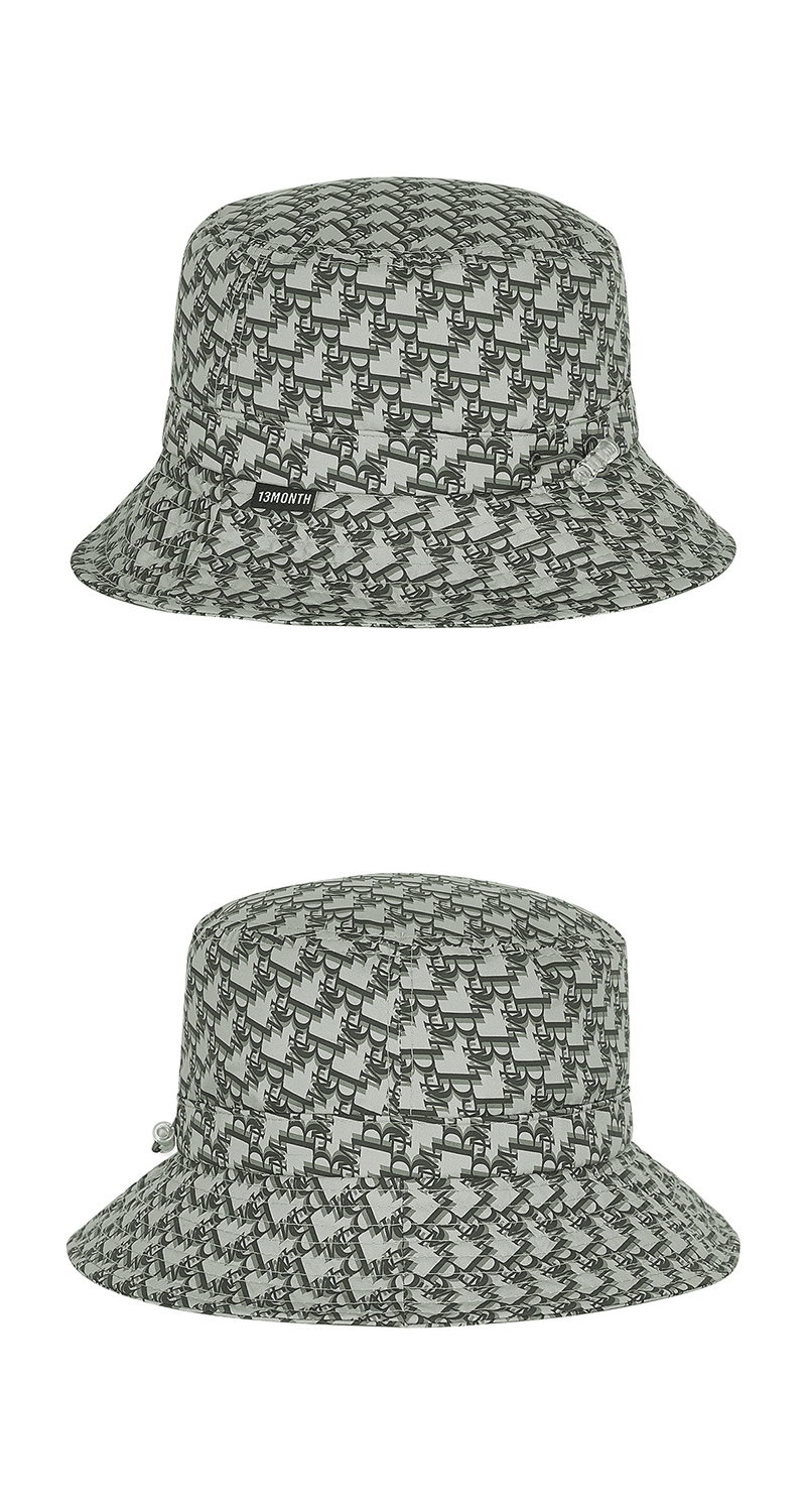 [20春夏]13month/13month 13m pattern bucket系列灰色渔夫帽