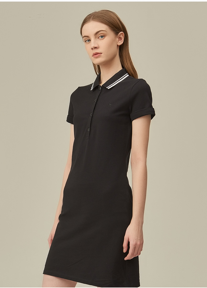 【商场同款】hazzys/哈吉斯 2020夏季新款女士连衣裙时尚简约polo裙