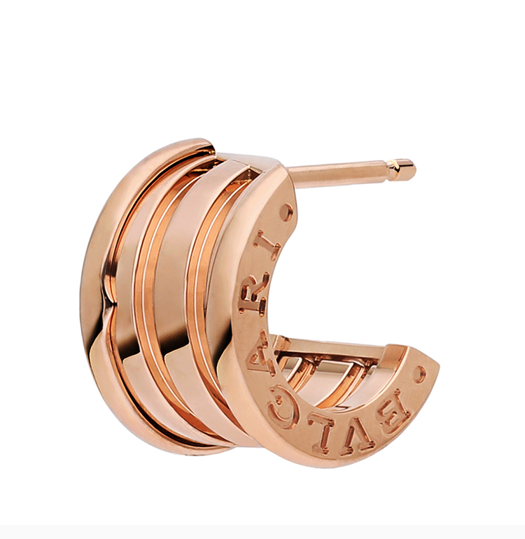 bvlgari/宝格丽 20新品 女士玫瑰金色18k金弹簧耳环 or857974