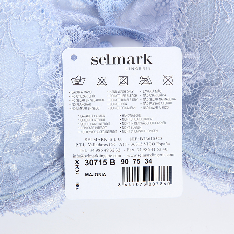 SELMARK/赛马可 欧洲进口原产欧洲蕾丝透气文胸 丁字裤性感内裤 女士内衣套装 3071501