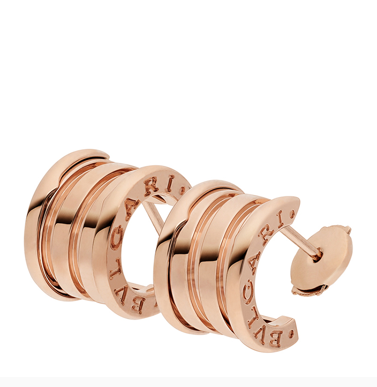 bvlgari/宝格丽 20新品 女士玫瑰金色18k金弹簧耳环 or857974