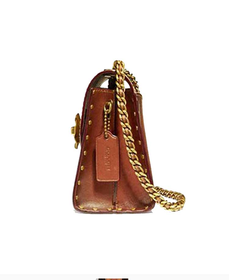 coach/蔻驰 parker18山茶花系列 金属色铆钉款链条斜挎包 单肩包 女包