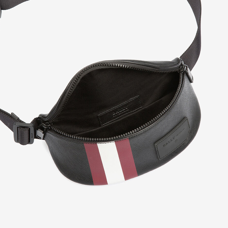 【bally巴利 腰包】bally/巴利【20春夏】红白条纹黑色男士皮革腰包bl