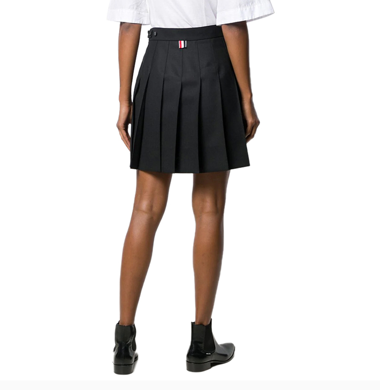 【包税】thom browne/thom browne 女装 服装 黑色羊毛学院风百褶短裙
