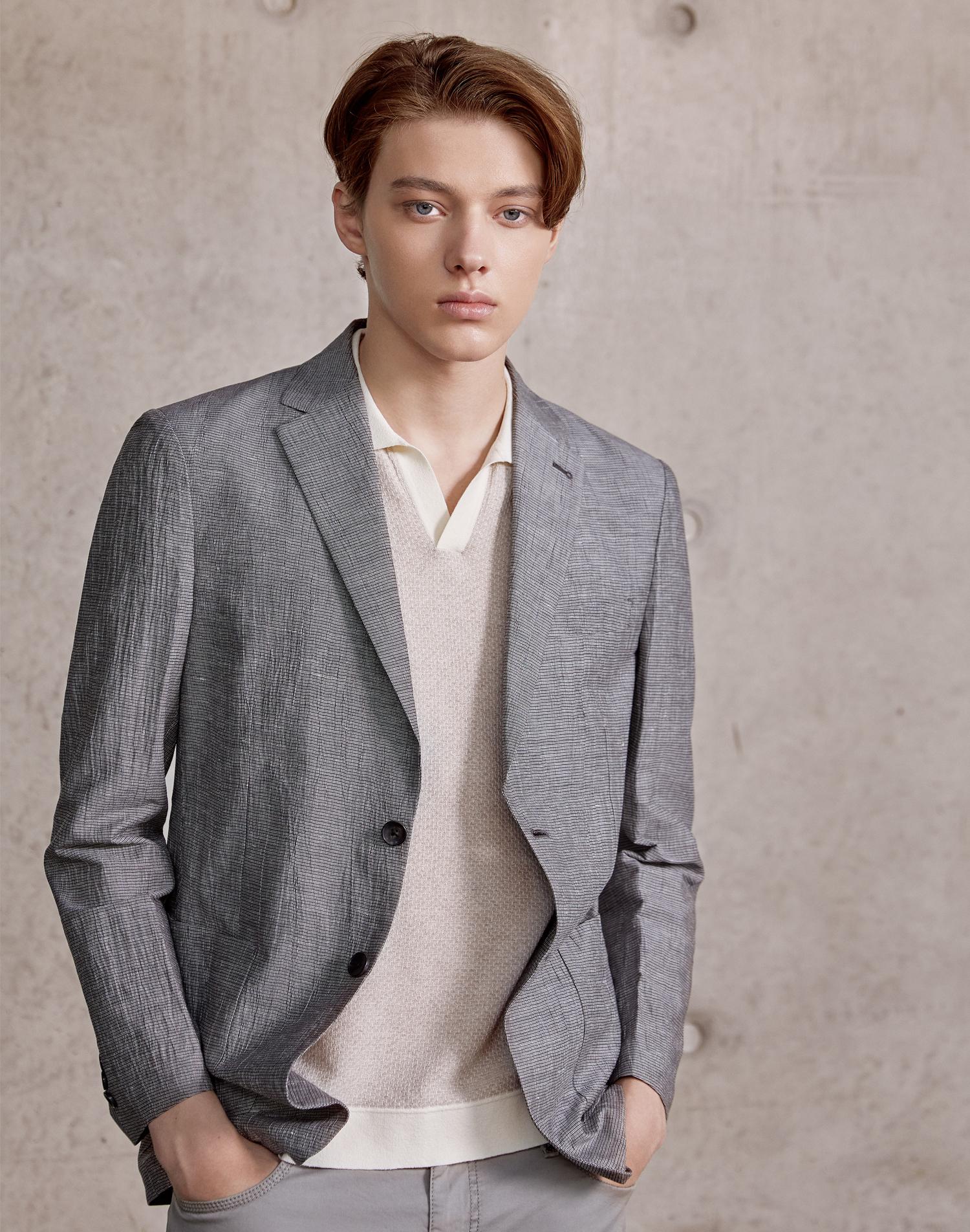 allegri_细纹 褶皱西装外套