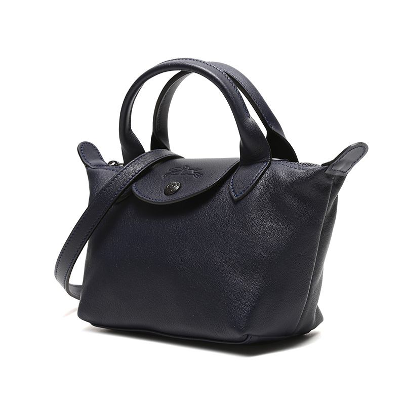 longchamp/珑骧 le pliage cuir 迷你小羊皮手提饺子包1500