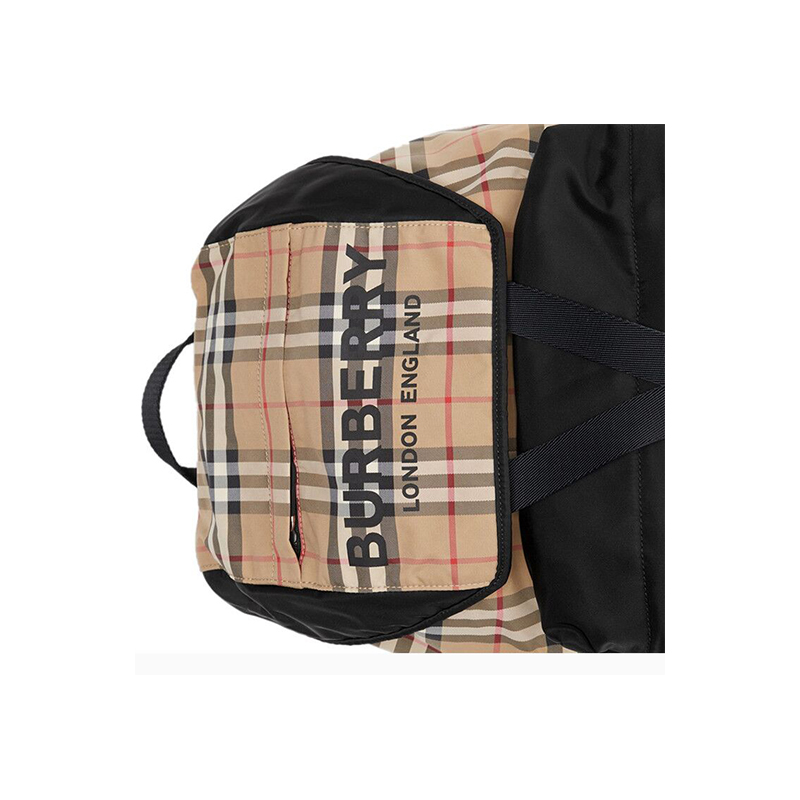 男女同款 中性时尚logo印花 vintage花纹印花经典格纹背包双肩包大号