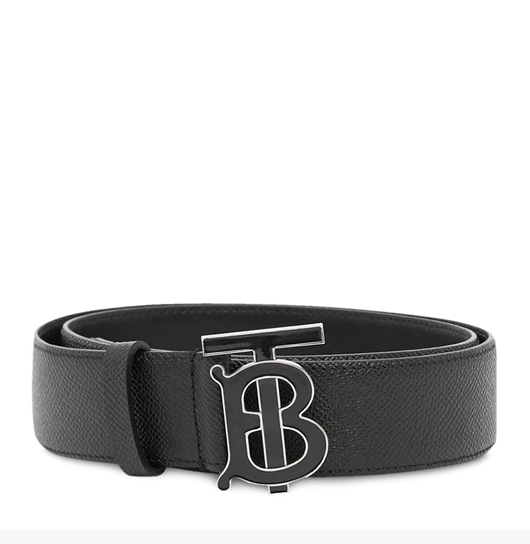 burberry/博柏利【20春夏新款】 男士时尚黑色牛皮tb logo皮带腰带