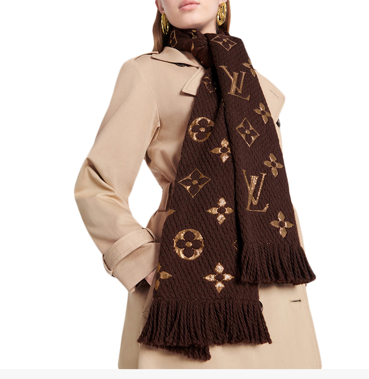 【包税】louis vuitton/路易威登 lv女士啡色经典老花图案围巾围脖 m7