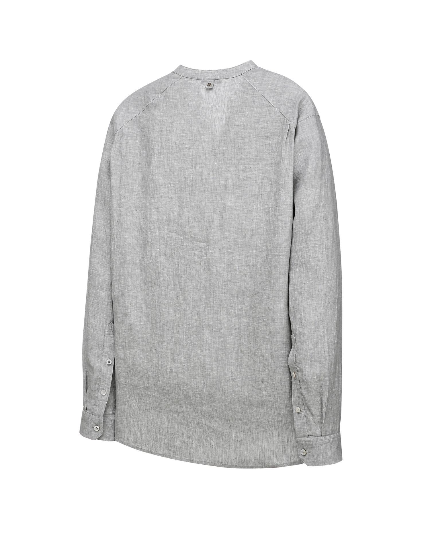allegri_浅灰色 亚麻 衬衫