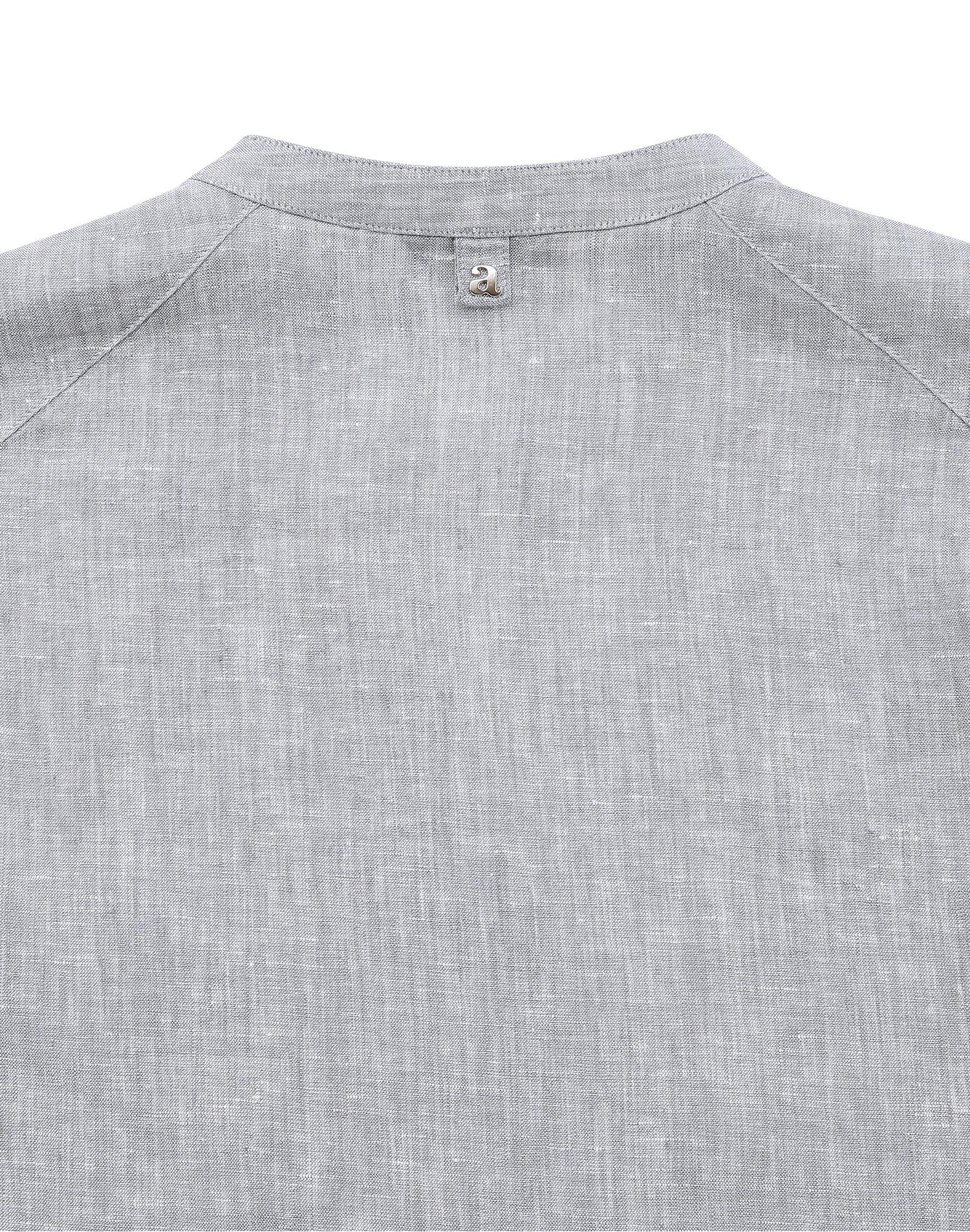 allegri_浅灰色 亚麻 衬衫