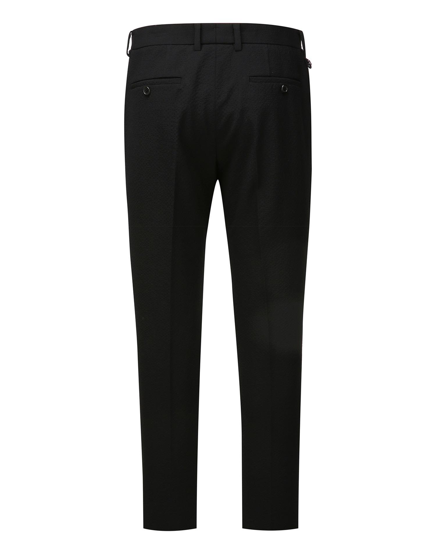 allegri_黑色 泡泡纱 set up 西裤