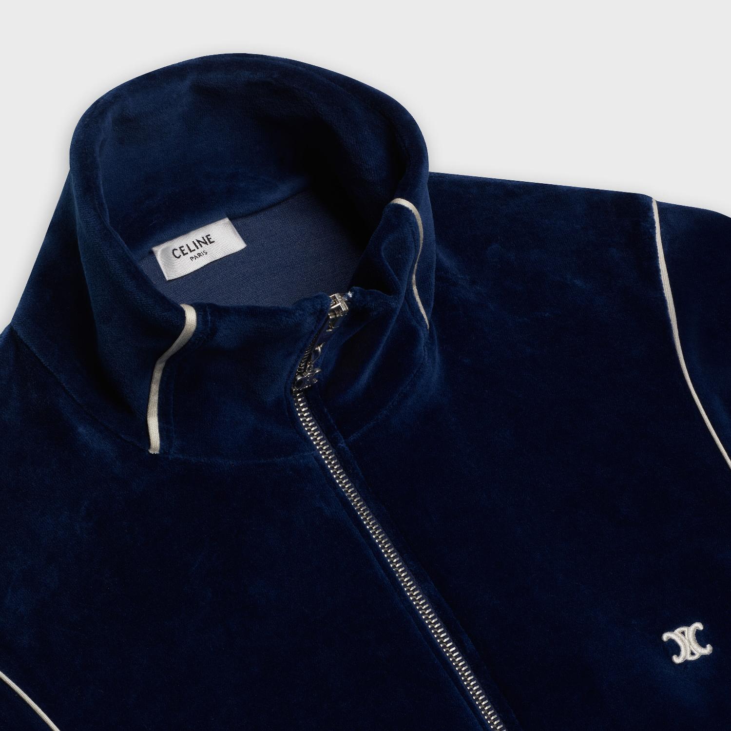 celine 20春夏男士平纹针织丝绒刺绣运动衫 2y146679i.