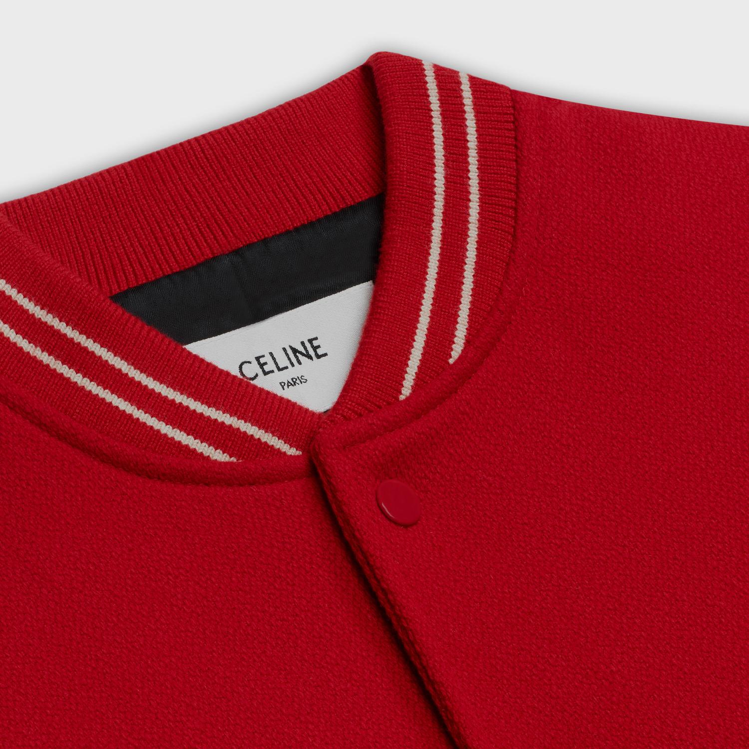 celine 20春夏女士celine刺绣初剪羊毛学院风夹克 2v679896c.