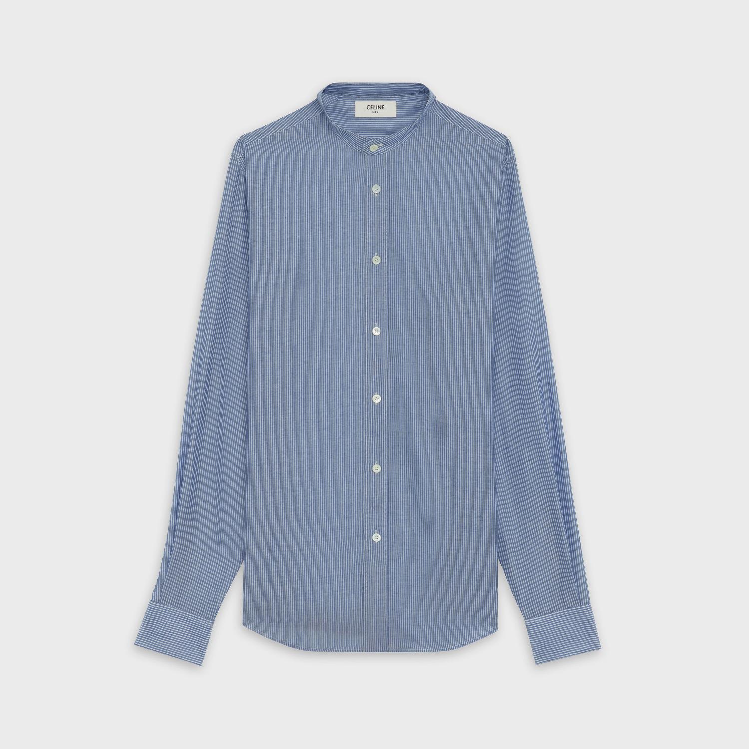 celine 20春夏男士条纹全棉巴里纱经典衬衫 2c267118i.