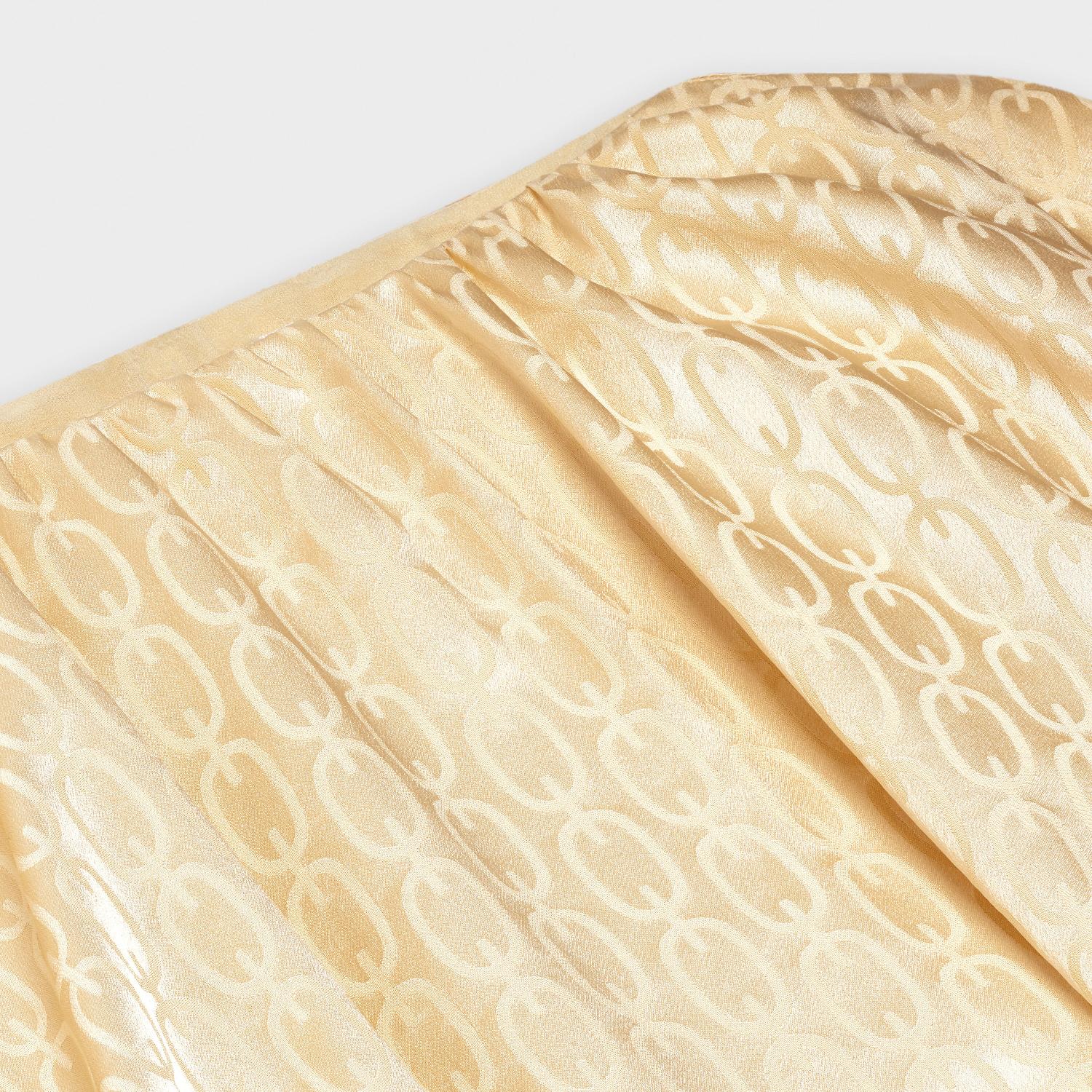 celine 20春夏女士"triomphe"链条真丝提花蝴蝶袖长款连衣裙 2r6088