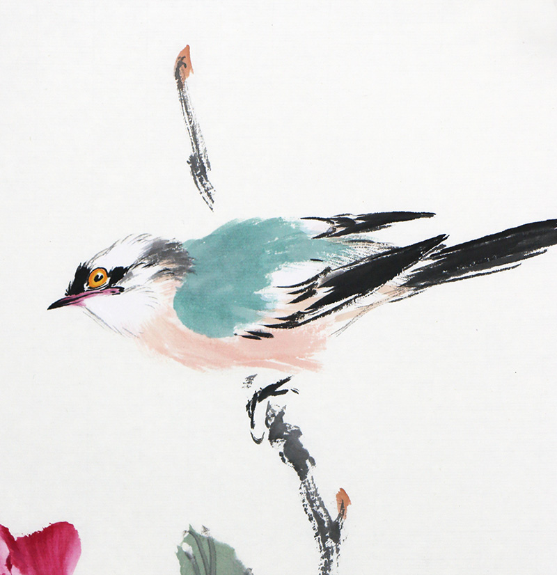 陈薪名 国画花鸟《花开富贵》/45x68cm/传统水墨