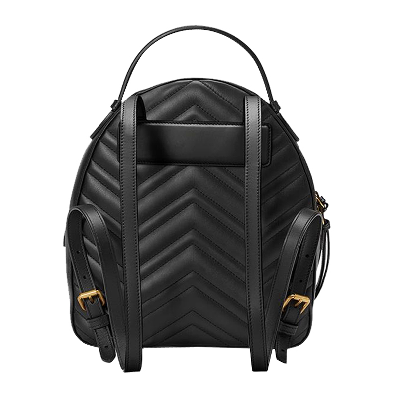 gucci/古驰 女士牛皮marmont绗缝波浪纹双肩包背包 ci476671