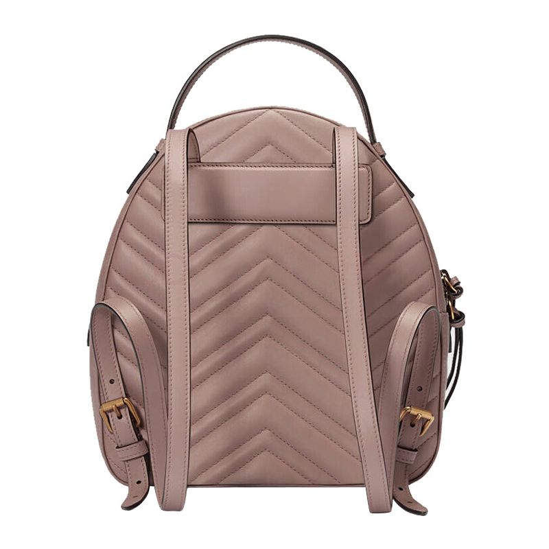 gucci/古驰 女士牛皮marmont绗缝波浪纹双肩包背包 ci476671