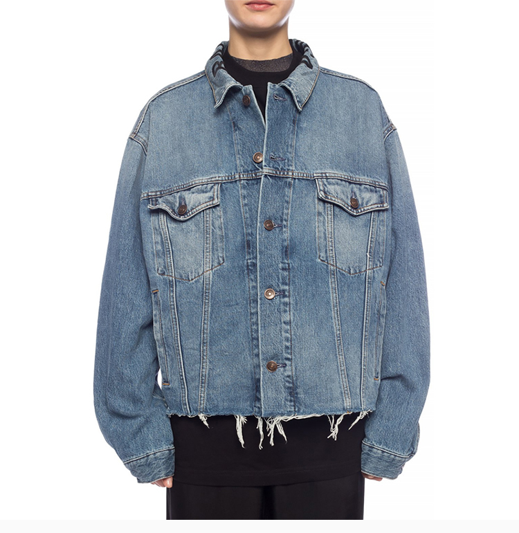 包税】balenciaga/巴黎世家 20春夏 女装 服装 蓝色棉质系带牛仔外套