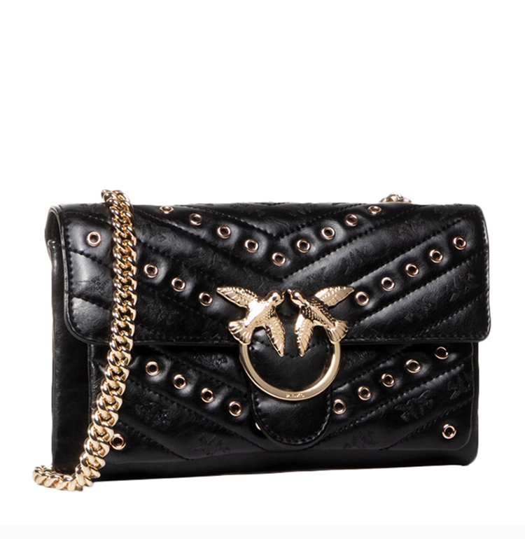 pinko/品高女士时尚精致logo标志燕子单肩包斜挎包链条包女包 1p21nq