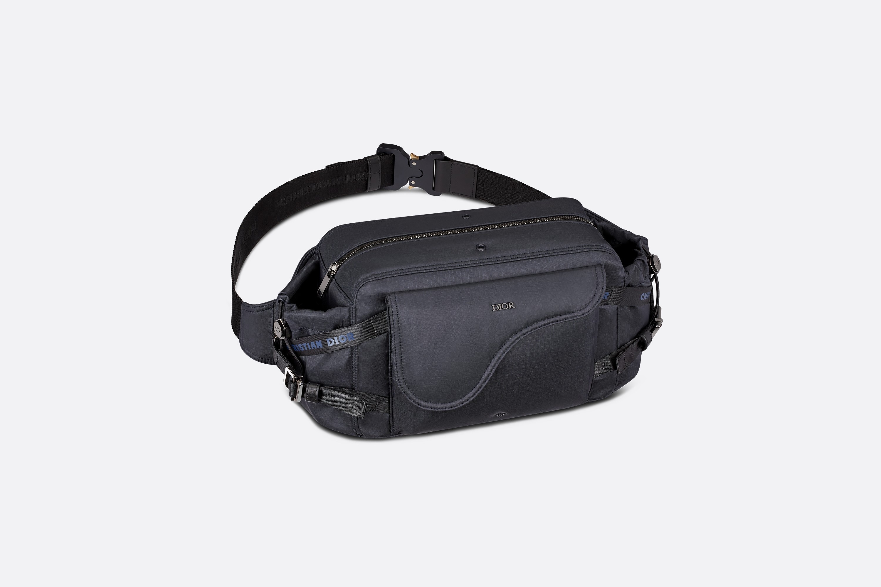 dior 20春夏男士海军蓝防刮尼龙徒步斜挎包 1hkpo141yuv_h00e