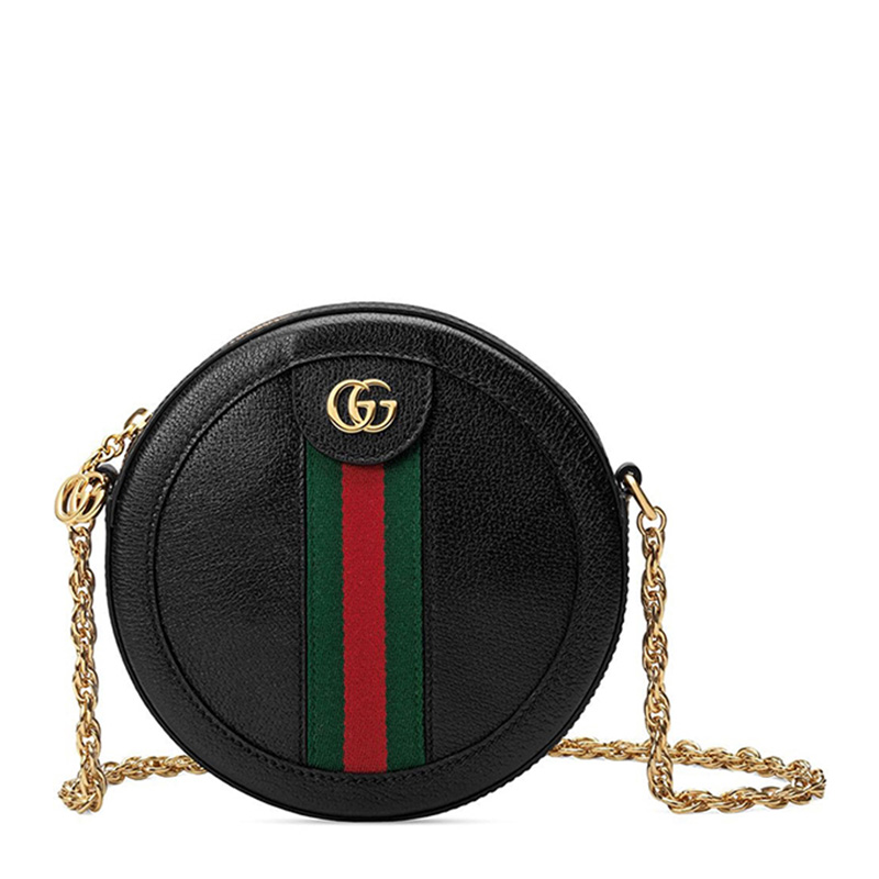 gucci/古驰 女包 gg marmont系列 波浪纹 经典双g 女士黑色皮质单肩包