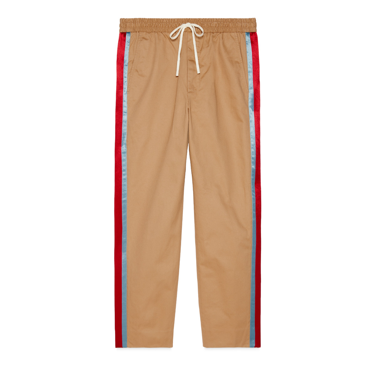 【包邮包税】 gucci 20秋冬男士醋纤条纹斜纹棉长裤