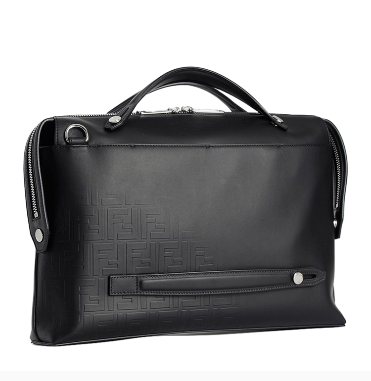 fendi/芬迪 男士黑色皮革公文包单肩包斜挎包手提包