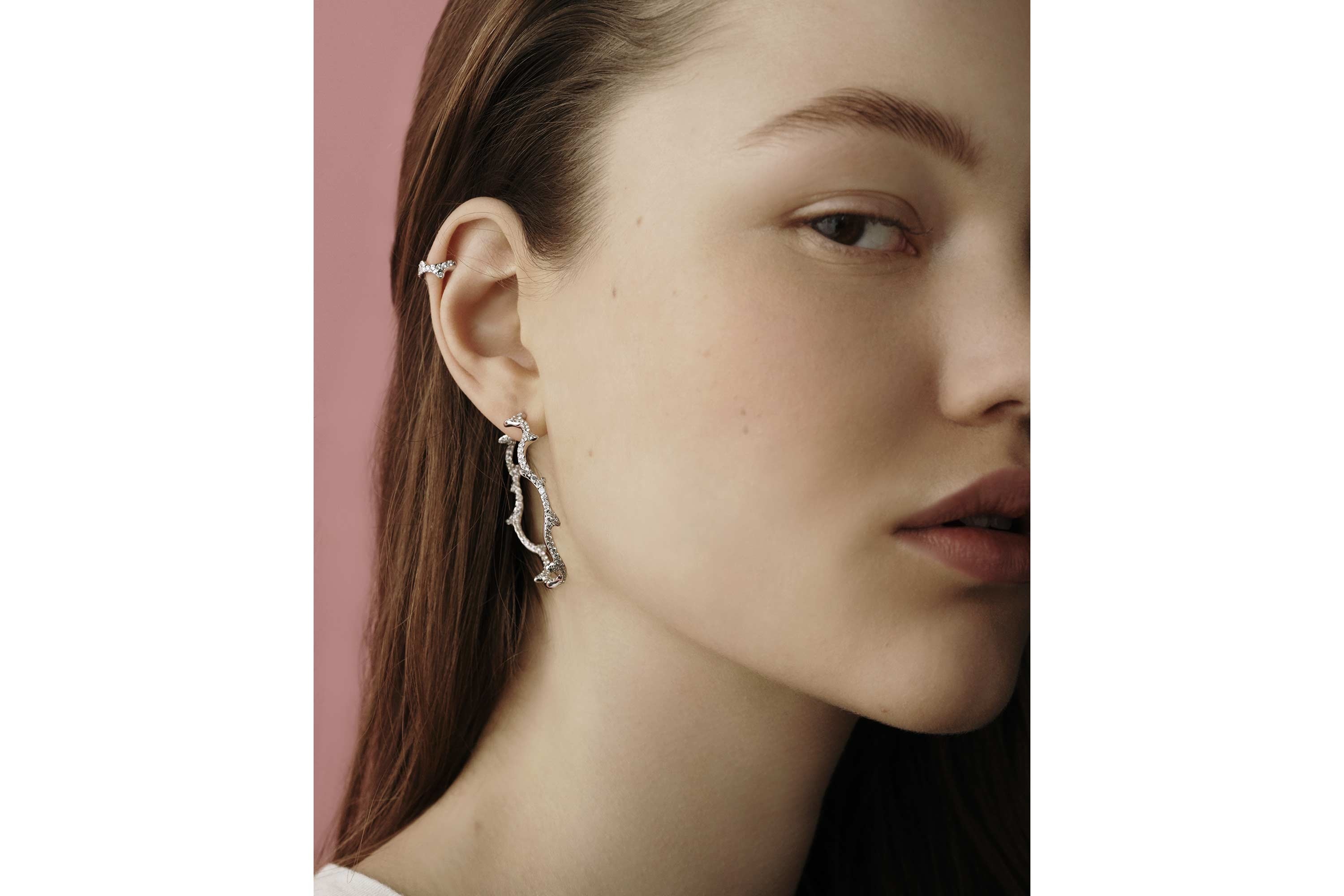 【dior迪奥 耳环】dior 20秋冬女士bois de rose 750/1000白金镶钻