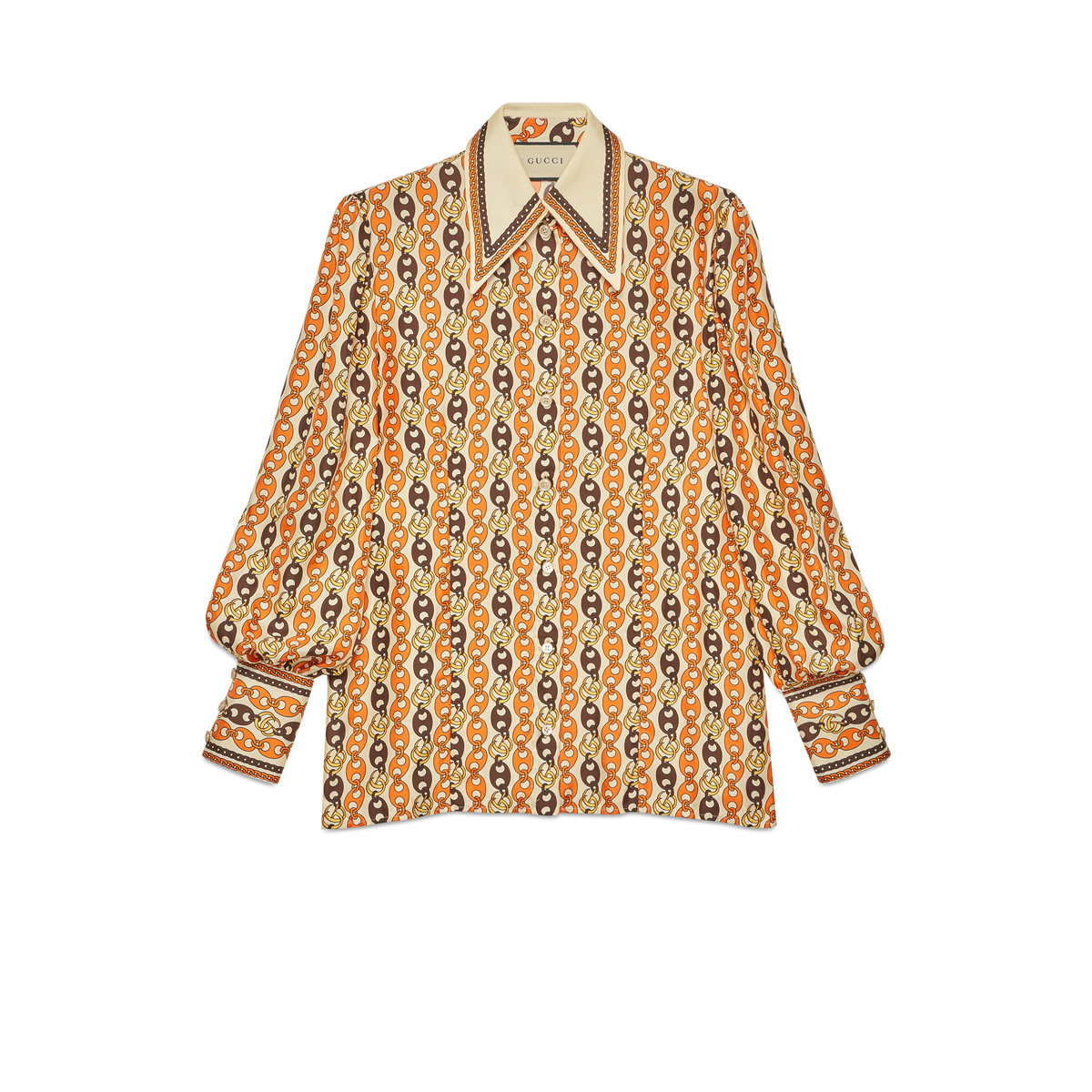 【包邮包税】 gucci 20春夏女士饰领结船锚链印花衬衫 602042 zac7w