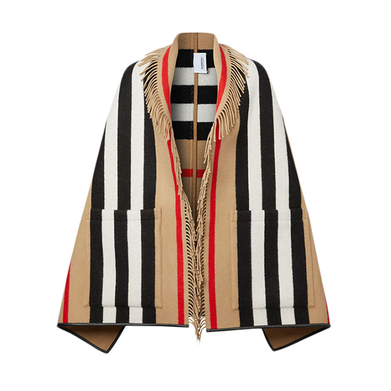 burberry/博柏利 巴宝莉女士条纹羊绒披肩 80194151