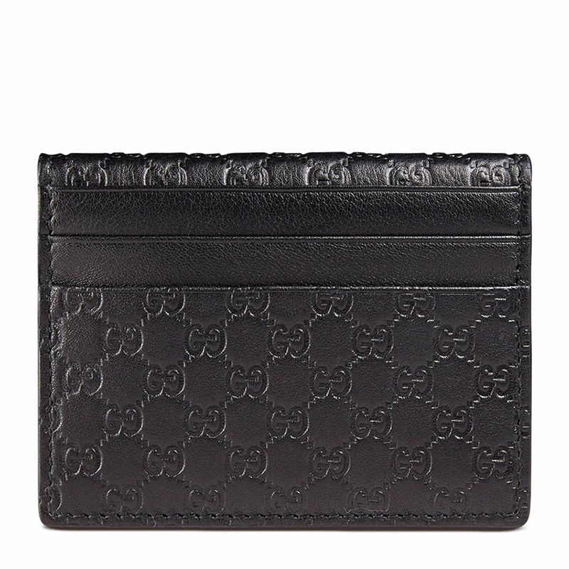 gucci/古驰 男女同款黑色牛皮对折按扣卡片夹 352365bmj1g1000【正品