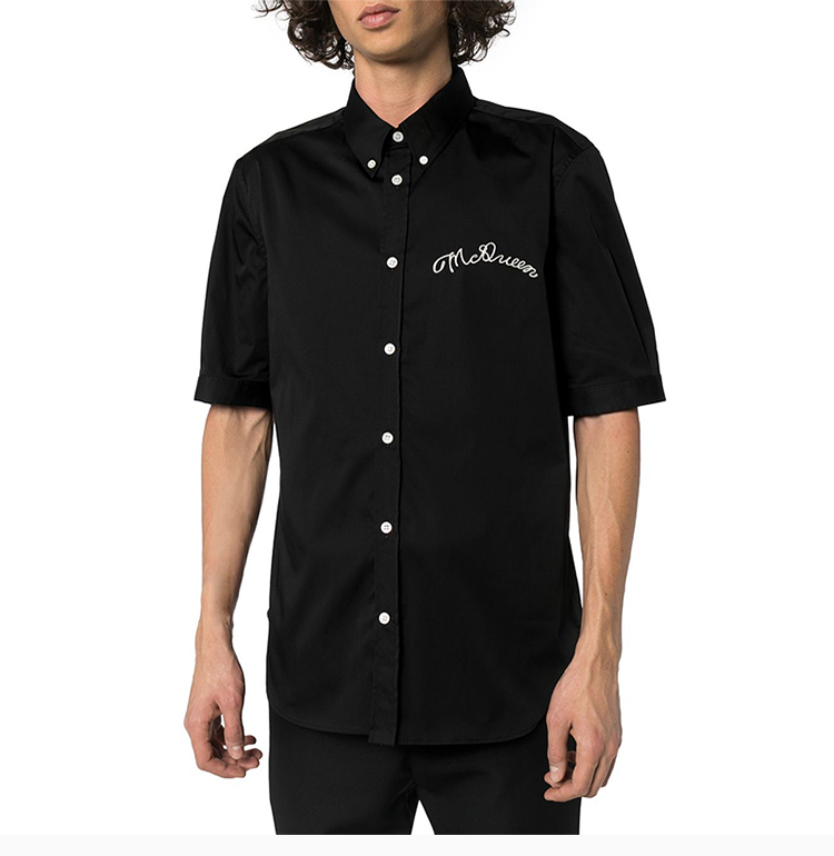 alexander mcqueen/亚历山大麦昆 男士logo标识短袖衬衫 599879qon