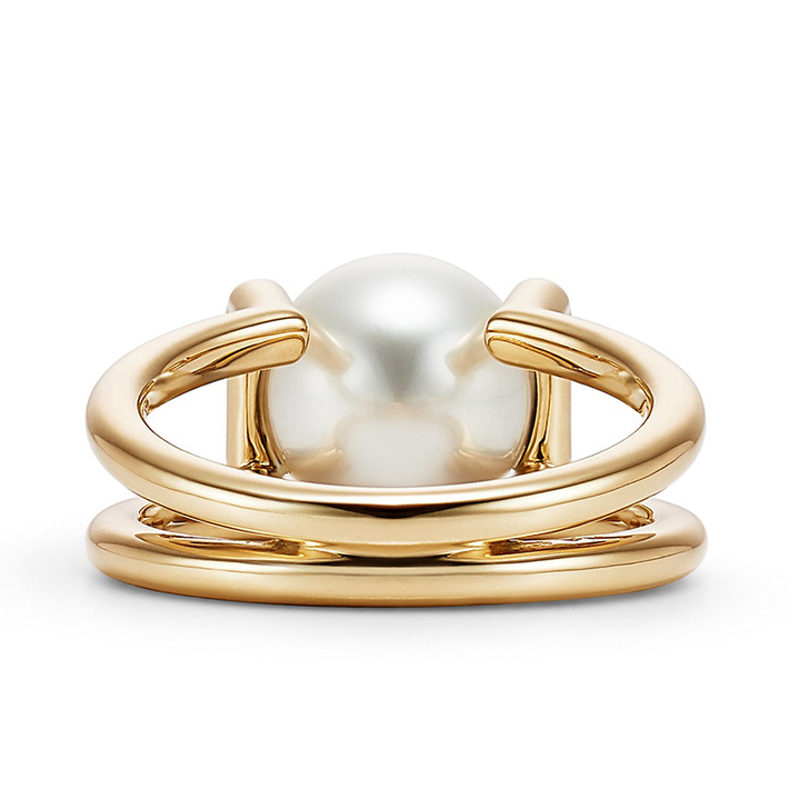 蒂芙尼 tiffany city hardwear系列18k金配以珍珠戒指 66959066