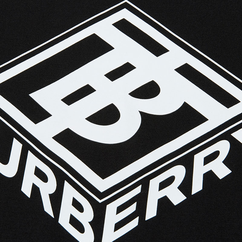 burberry/博柏利 巴宝莉新款短袖 男士立体tb图案黑色棉质短袖