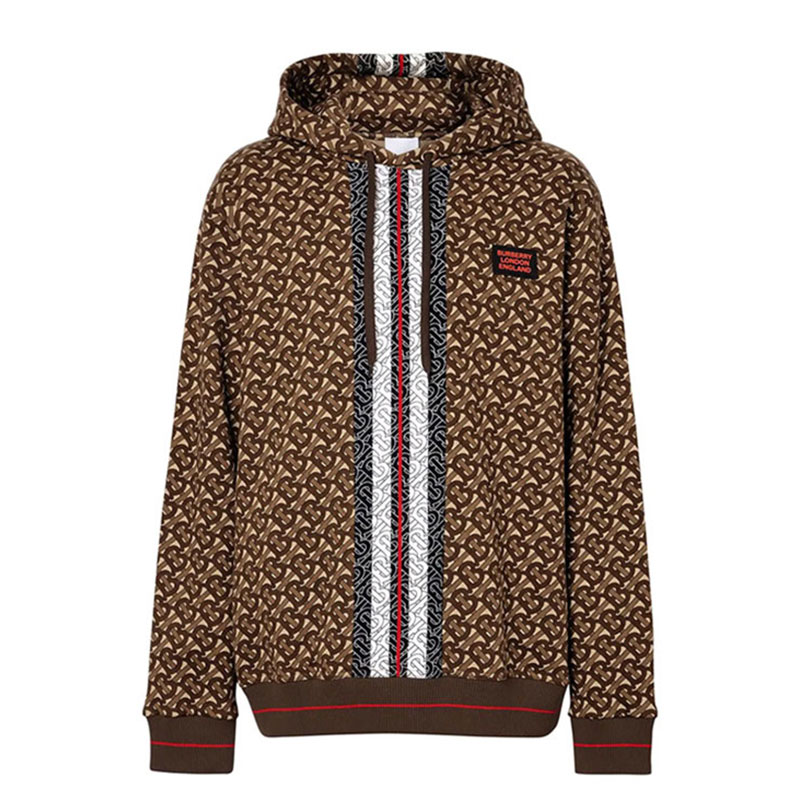 burberry/博柏利 巴宝莉新款卫衣 男女同款咖啡色tb印花