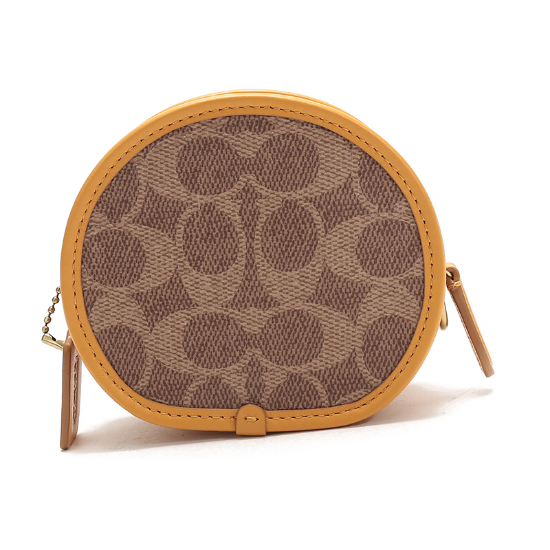 coach/蔻驰2020春夏女士originals系列涂层帆布配皮圆圈形零钱包单肩